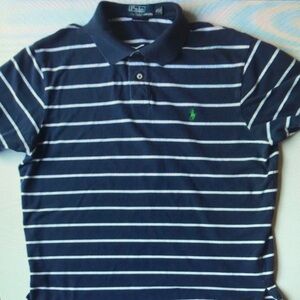 Navy Striped Polo Shirt